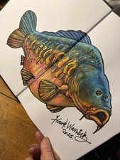 Frank Warwick Every Bit Of Blue Carp Fishing Book, With Personal Illustration