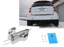 FOX Mittig Sportauspuff Smart Fortwo Typ 451 Brabus 2x80mm scharf abgeschr&auml;gt