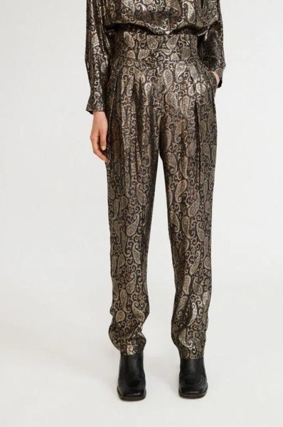 Women Claudie Pierlot Trousers Gold Viscose 38
