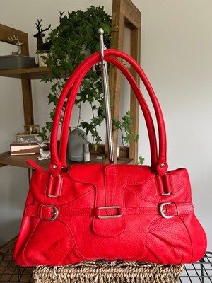 Vintage Tommy & Kate Schultertasche Leder Handtasche Rot