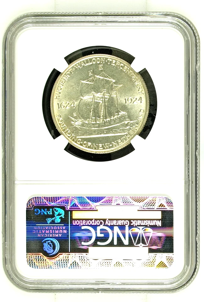 1924 Huguenot Silver Commemorative Half Dollar NGC MS-66 CAC- Lusterous - Image 4 of 4