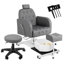 Pedicure Chair No Plumbing 360° Swivel Nail Salon Equipment for Beauty Spa