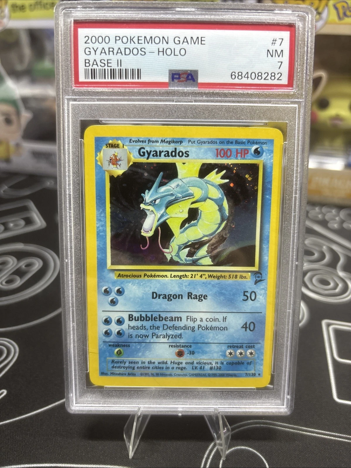 2000 Pokémon Gyarados Holo #7- Base 2 Set PSA 7