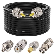50ft Ham Radio UHF Cable RG58 Coaxial Cable 50 Ohm PL259 Male to Male Coax Cable
