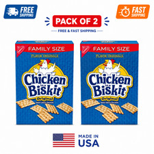 Chicken in a Biskit Original Baked Snack Crackers, Family Size, 12 oz pack of 2