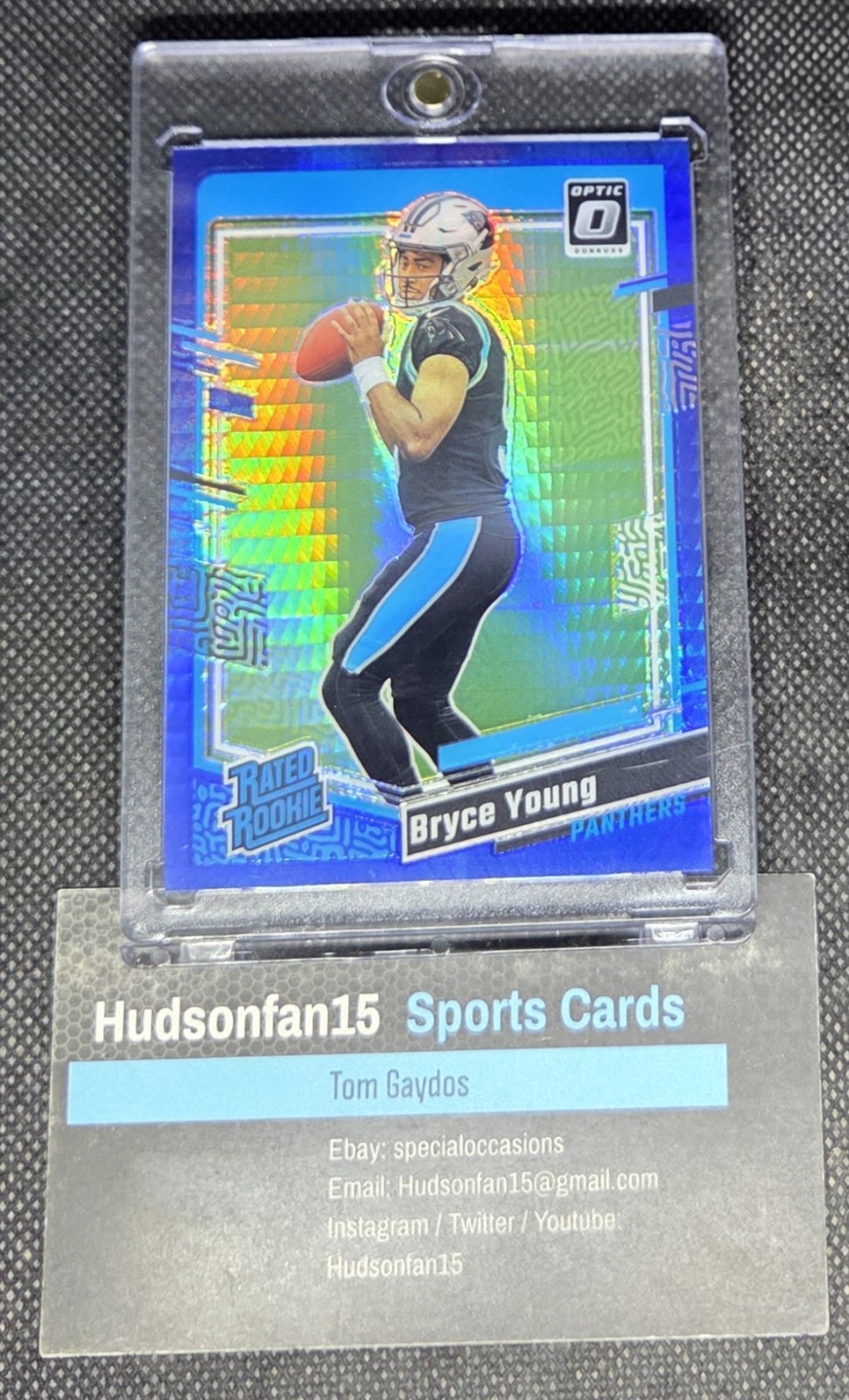 Bryce Young 2023 Panini Donruss Optic Rated Rookie #213 Blue Hyper Prizm