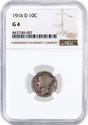 1916 D 10C Mercury Dime Silver NGC G4 Circulated Key Date Coin