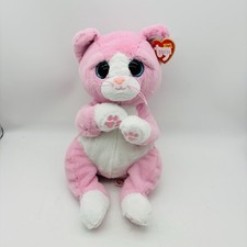 TY Beanie Buddy Beanie Bellies - LILLIBELLE the Pink Cat Medium - 12 inch 
