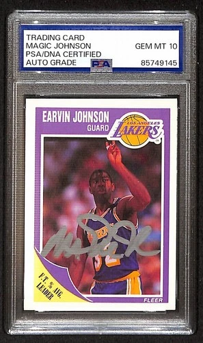 Magic Johnson 1989-90 Fleer Signed/Autographed Card #77 PSA/DNA 10 BA206382