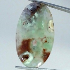 24.90Cts Natural Handmade Aqua Chalcedony Oval Cabochon Gemstone 19X33X4MM