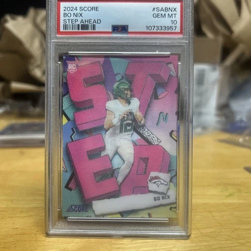 2024 Panini Score Step Ahead Bo Nix RC PSA 10