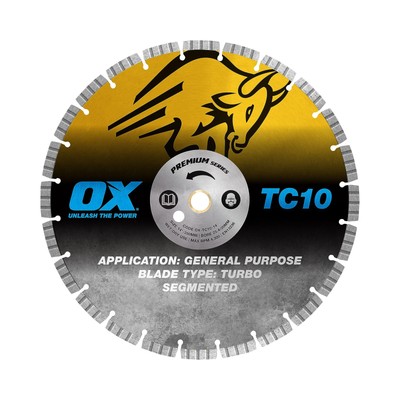 OX Tools TC10-14 14'' General Purpose Diamond Blade, Stone Blade for Concrete