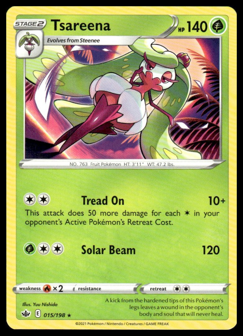 Tsareena 015/198 Rare Chilling Reign Pokemon Lightly Played