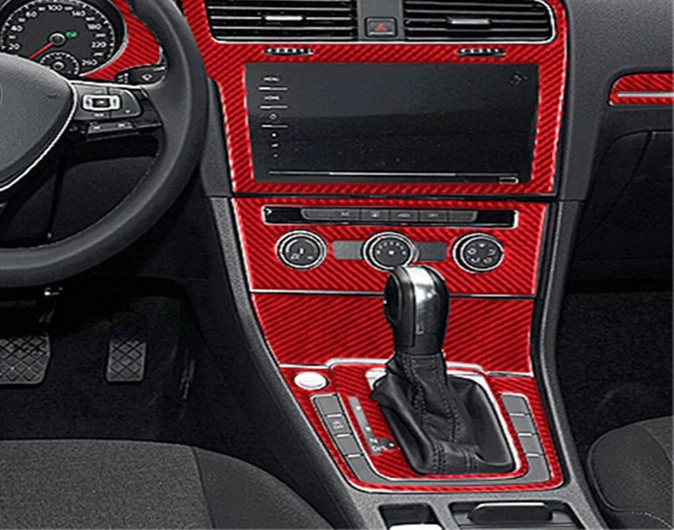 Tapicería interior completa de fibra de carbono roja 14 piezas para Volkswagen Golf 7 GTI MK7 14-19 Foto 4 de 4