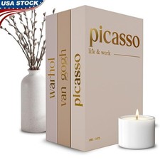 Faux Book Decor Set Modern Home Aesthetic Hidden Storage Elegant Table Accent US