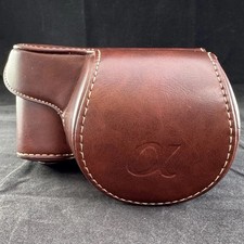 Sony Alpha OEM PU Leather Camera Case 5205 Reddish Brown Oxblood