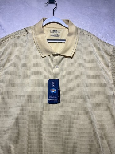PGA Tour Golf moistuire wicking s/s polo shirt Golfer Outdoor Sz XXL YELLOW NWTS - Photo 17/17