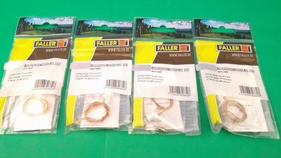 E21 Faller Lampen + Leuchten Konvolut 4x LED Beleuchtungssockel warm weiss OVP