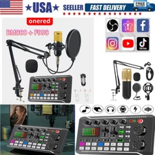 Complete Home Studio Recording Kit Mixer Condenser Microphone for Music Podcast