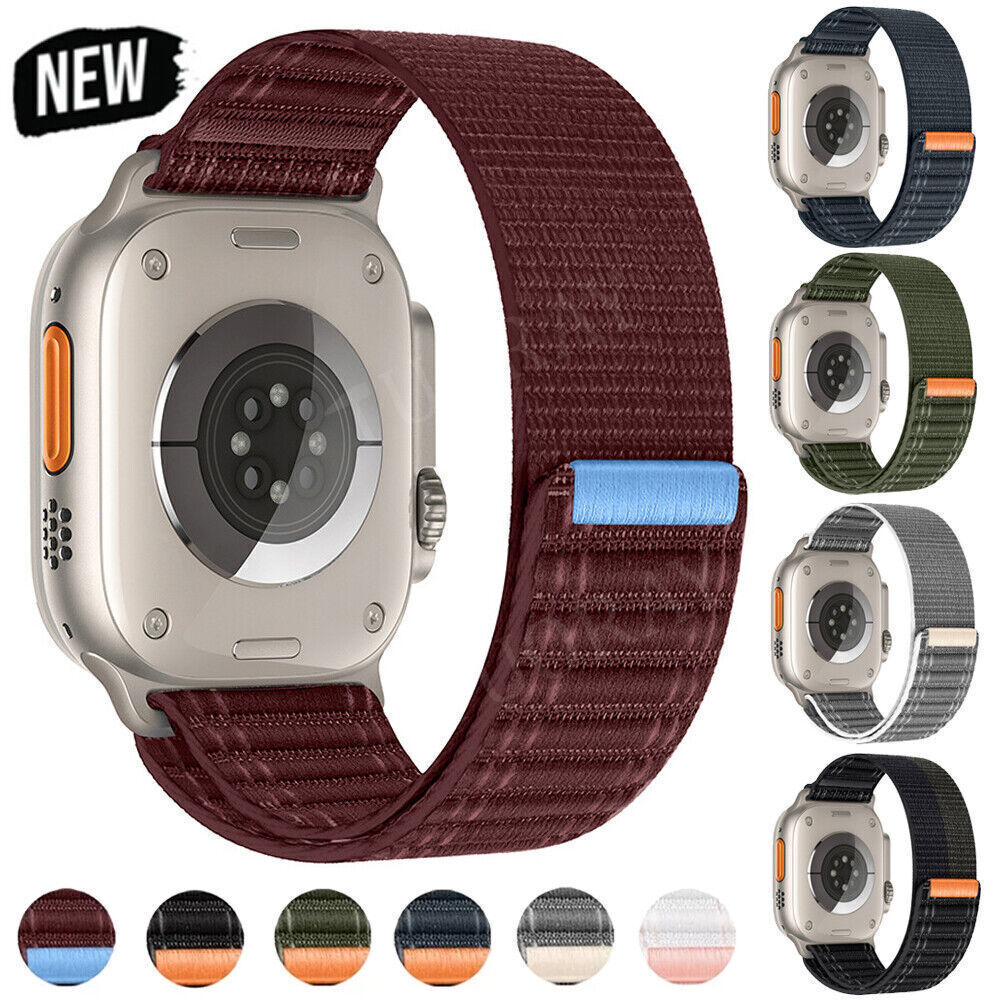 Elastic Nylon Loop Band Strap for Apple Watch 9 8 7 6 5 SE Ultra 2 40/44/41/45mm