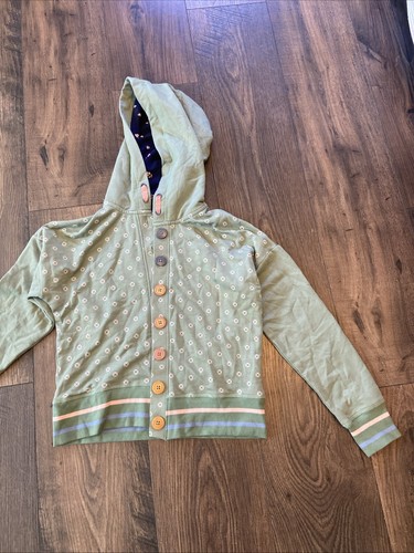 Matilda Jane Willow Dot Hoodie Jacket EUC Girls Heart To Heart Green Size 10 - Picture 2 of 11