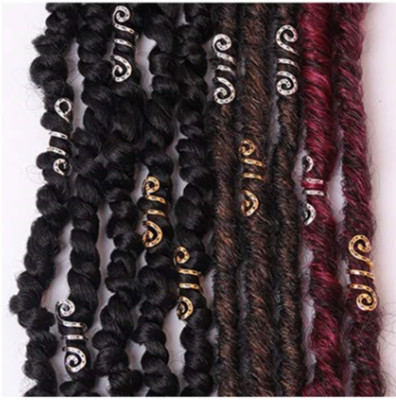 40Pcs Metal Hair Rings Tube Clips Spiral Hair Braid Ring Dreadlock Bead For Hair