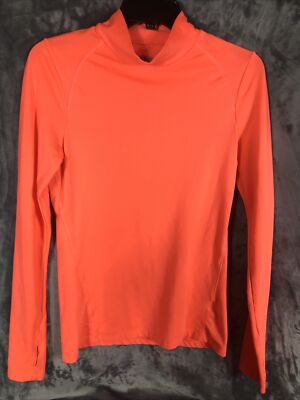Layer 8 Woman s Shirt Performance Wear Top Small Orange Polyester Spandex