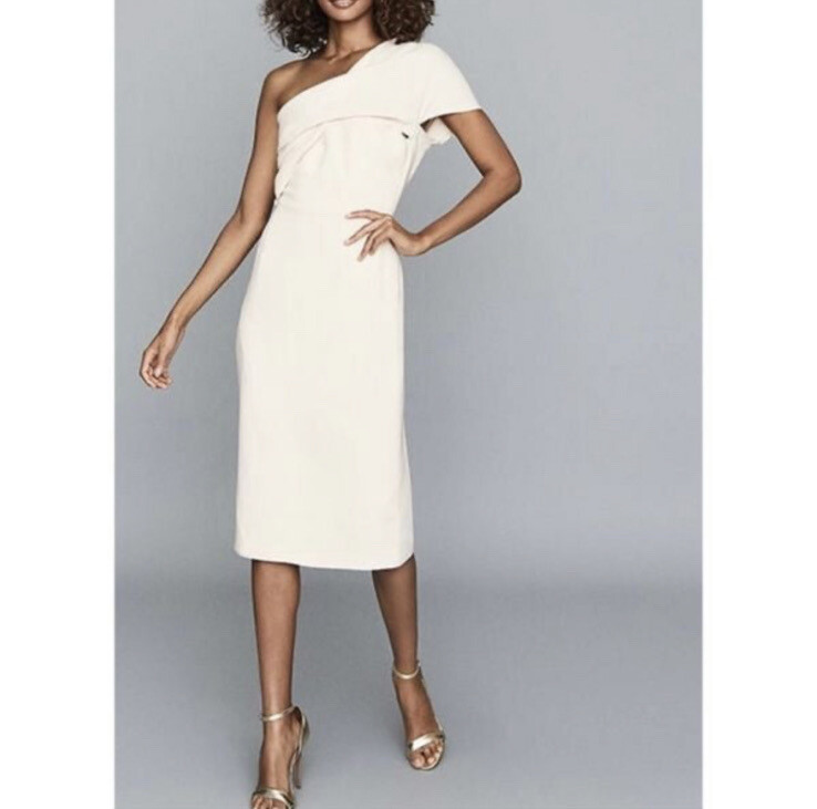 Reiss Riana - One Shoulder Bodycon Dress in Pink, Womens, Size 4
