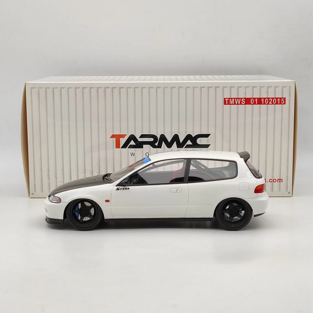 Tarmac Works 1/18 Honda Civic EG6 Spoon White Resin Model Car Collection Gifts