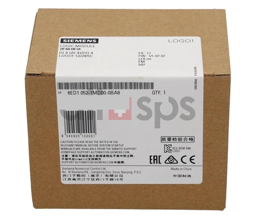 SIEMENS LOGO 12/24RC, LOGIC MODULE - 6ED1052-1MD00-0BA6 (NS)