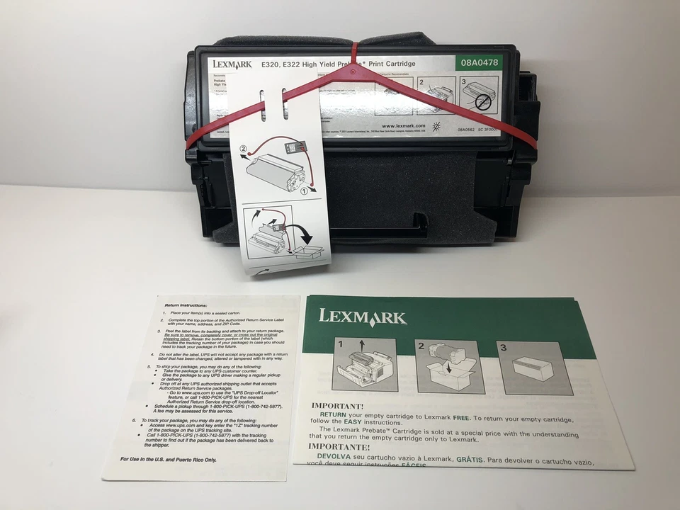 Genuine Lexmark 08A0478 Black HIGH YIELD Toner Cartridge E320 E322- OPEN BOX - Image 3 of 4
