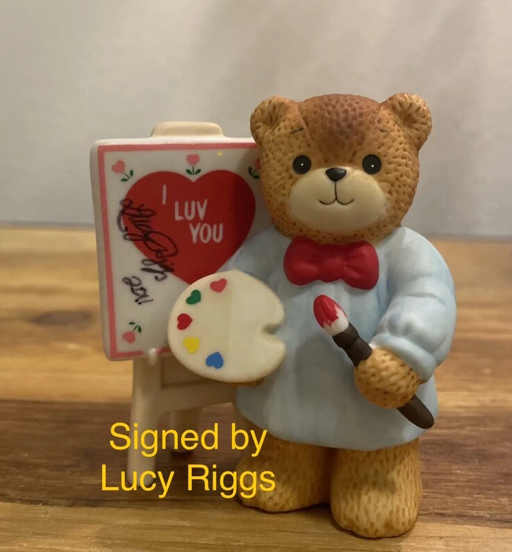 Lucy And Me Bear Artist  I Luv You Signed Lucy Rigg Vintage Enesco Valentine