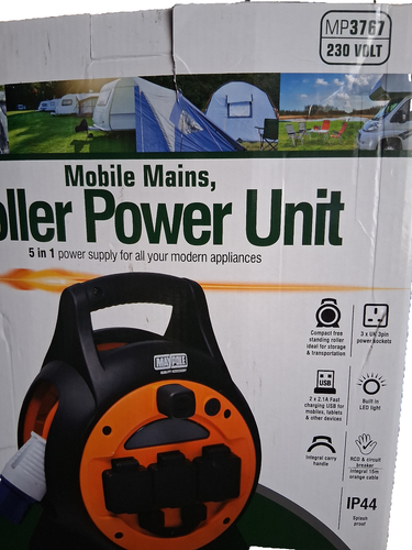 230V Mobile Mains Power Unit, 10A USB & LED Light for Camping Caravans Outdoors - Picture 7 of 7