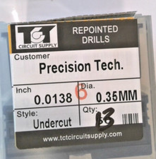 TCT REPOINTED DRILLS UCY 82 0.0138" DIA 0.255" FLUTE LOT OF 13 