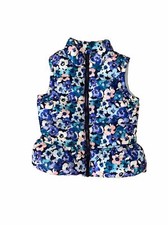 GYMBOREE Girls Insulated Puffer Vest Purple Floral Size S 5-6 