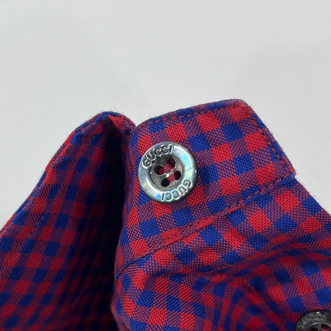 GUCCI 18SS Over Size S/S Check Shirt Red F/S from Japan | eBay