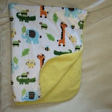 CIRCO YELLOW SHERPA GIRAFFE TURTLE ALLIGATOR BEE ELEPHANT LEAF OWL BLANKET SET 3