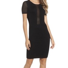 Ali & Jay Sweater Dress Open Knit Midi Black Women’s Size Small