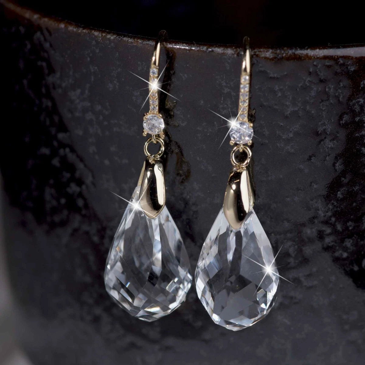 Swarovski crystal dangle earrings deals