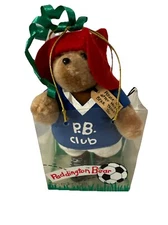 Paddington Bear Vintage 1990 Eden Toys Mini Soccer  Plush In Gift Bag 5"
