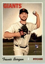 2019 Heritage High Number #697 Travis Bergen San Francisco Giants Rookie Card