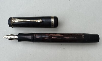 Vintage Red Brown Motled Marbled Matador Express Fountain Pen