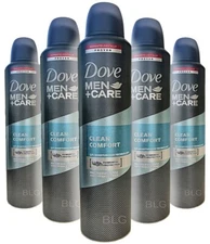 Dove Men+Care CLEAN COMFORT Antiperspirant Deodorant Body Spray 250ml=8.4oz 5-Pk