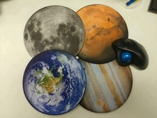 Solar System Planets earth mars jupiter and moon 8 inch round neoprene mousepad