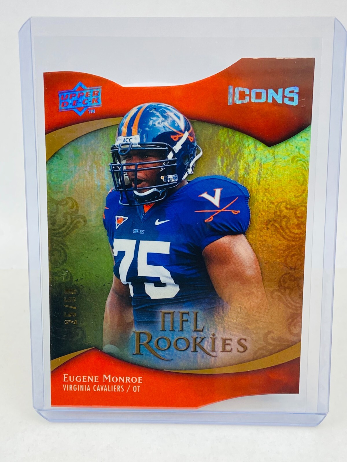 2009 Upper Deck Icons Eugene Monroe NFL Rookies Die-Cut Gold #25/50