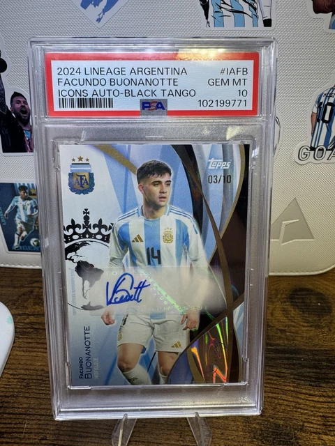 2024 Topps Argentina Lineage - Facundo Buonanotte PSA 10 Auto /10 Black Tango