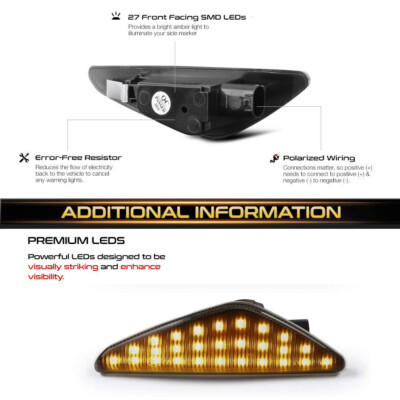 Dynamic Sequential Black LED Side Marker Light For BMW F25 E70 E71 X3 E72 X5 X6