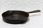Griswold Erie PA Cast Iron Skillet #3 709D Small Block Logo Double Pour Spouts