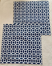 PB POTTERY BARN TEEN pillow shams navy white 2 pc set