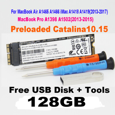 128GB SSD For 2013 - 2017 MacBook Air A1465 A1466 EMC 2631 2632 EMC 2924 2925